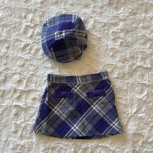 Janie and Jack Navy and Gray Checkered Skirt Set